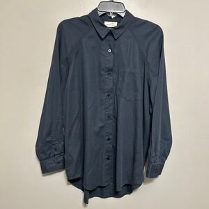 Universal Thread Mens Button Down Shirt M Gray NWT Raglan Long Sleeve Cotton